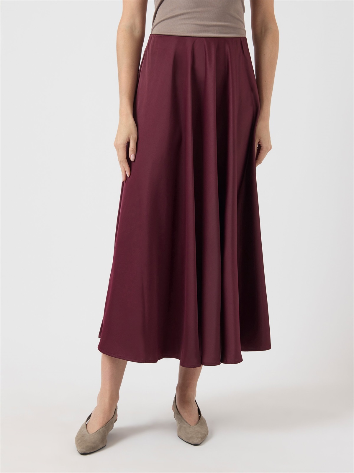 YAS YASPELLA VOLUME ANKLE SKIRT - Maxirock - port royale/bordeaux