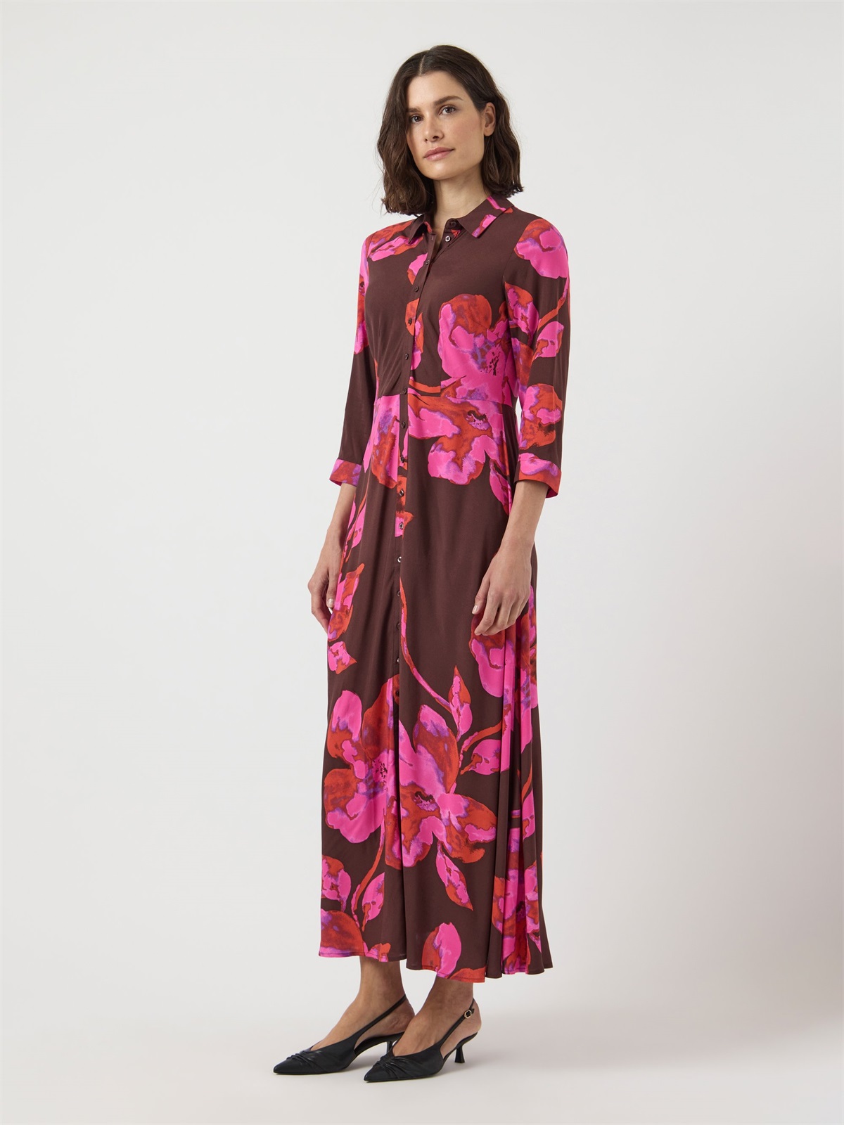 YAS YASSAVANNA LONG SHIRT - Maxikleid - port royale/bordeaux