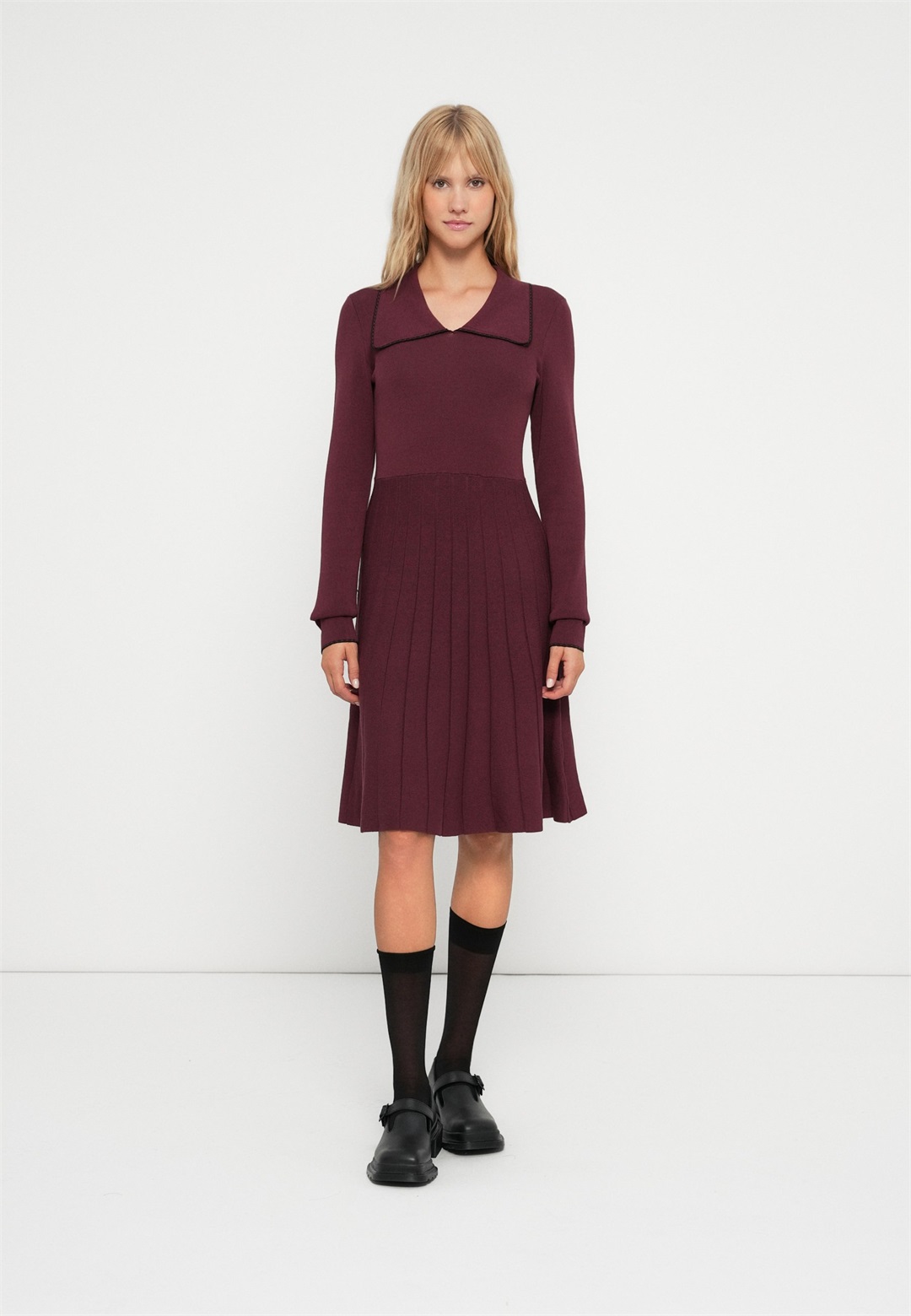 YAS YASUNO DRESS - Strickkleid - port royale/bordeaux