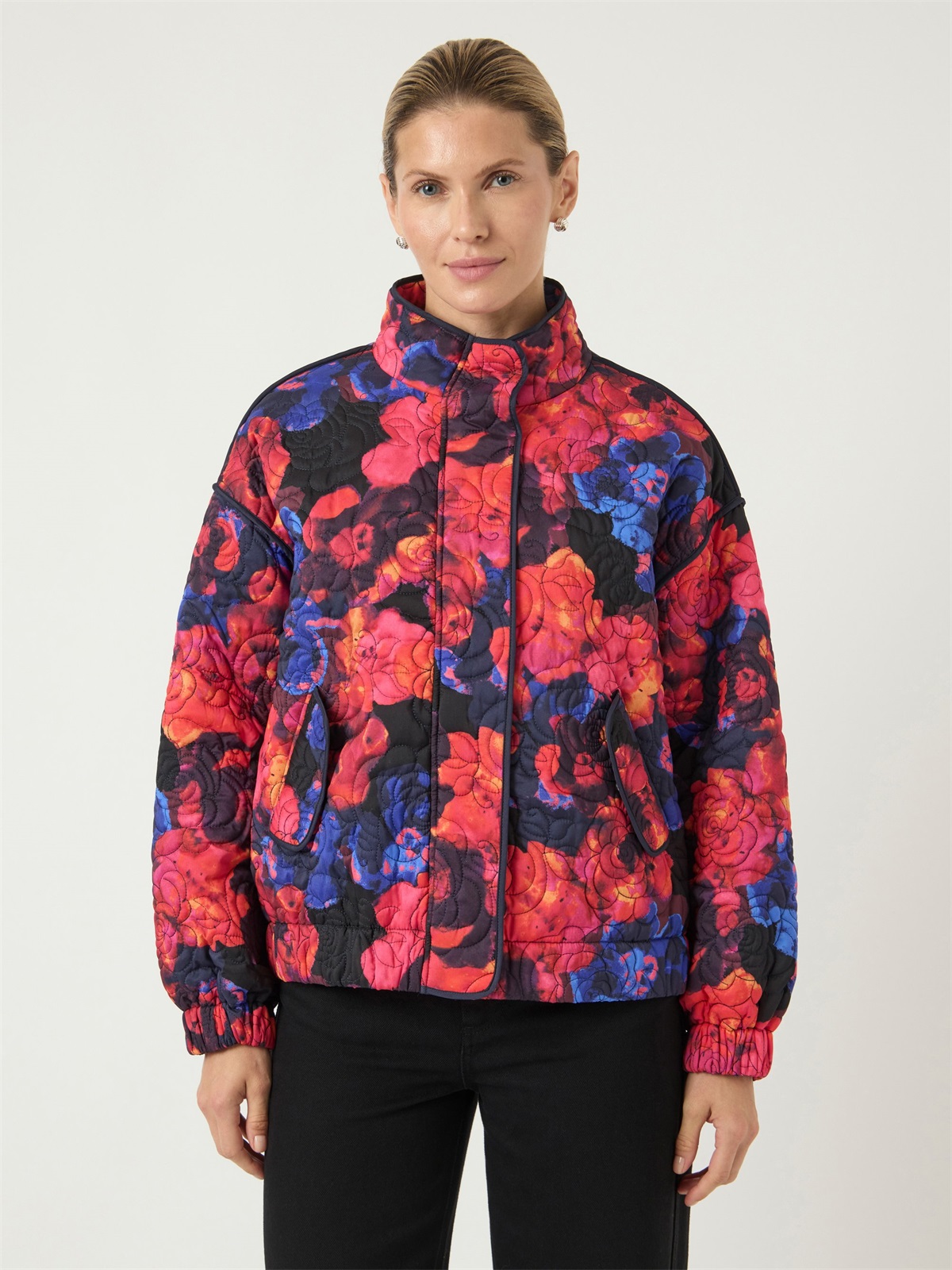 YAS YASFIPURA QUILTED - Übergangsjacke - navy/dunkelblau