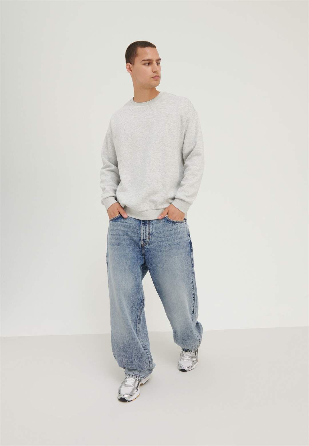 YOURTURN UNISEX 2 PACK - Sweatshirt - black/mottled light grey/schwarz