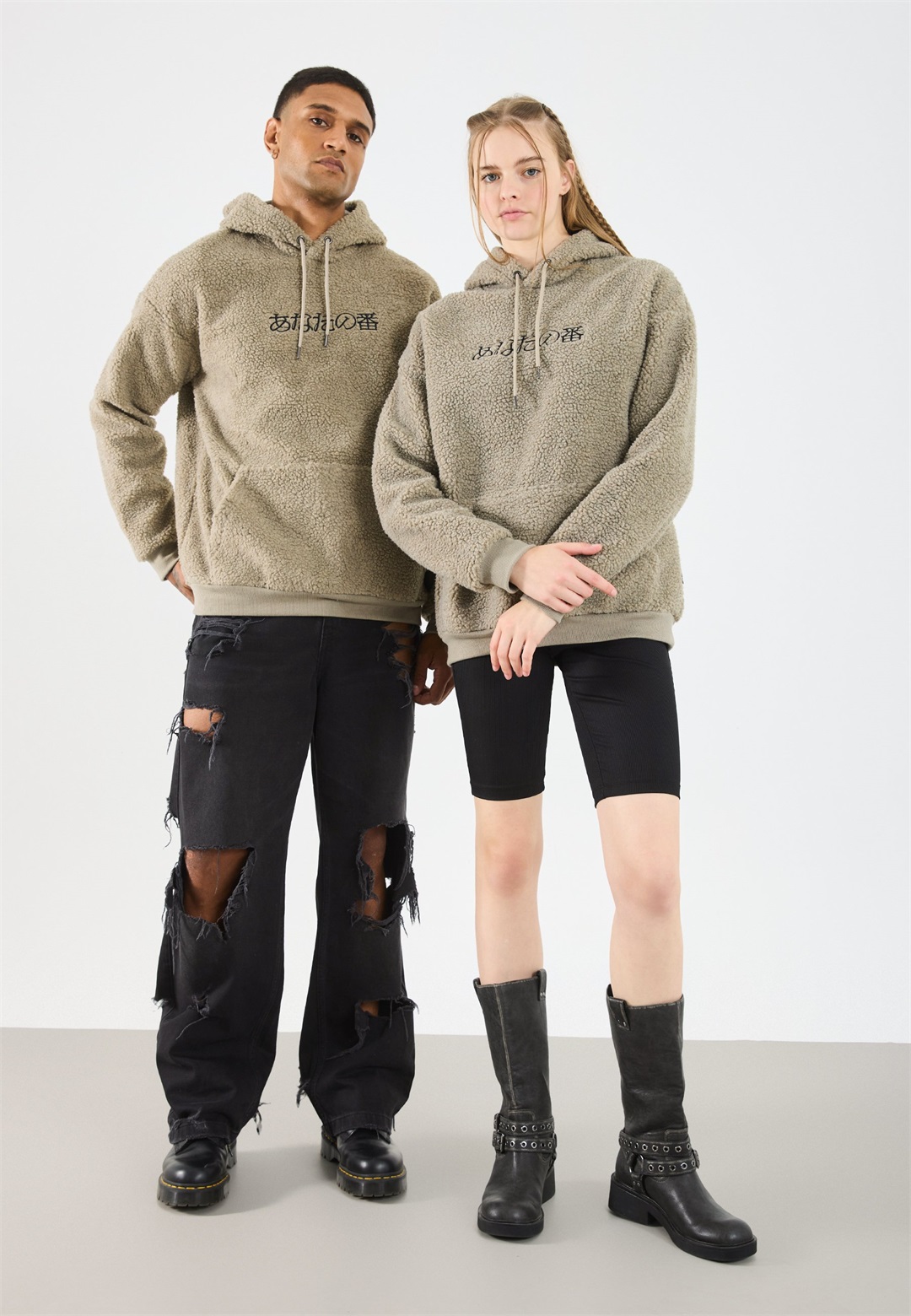 YOURTURN UNISEX - Kapuzenpullover - stone/stein