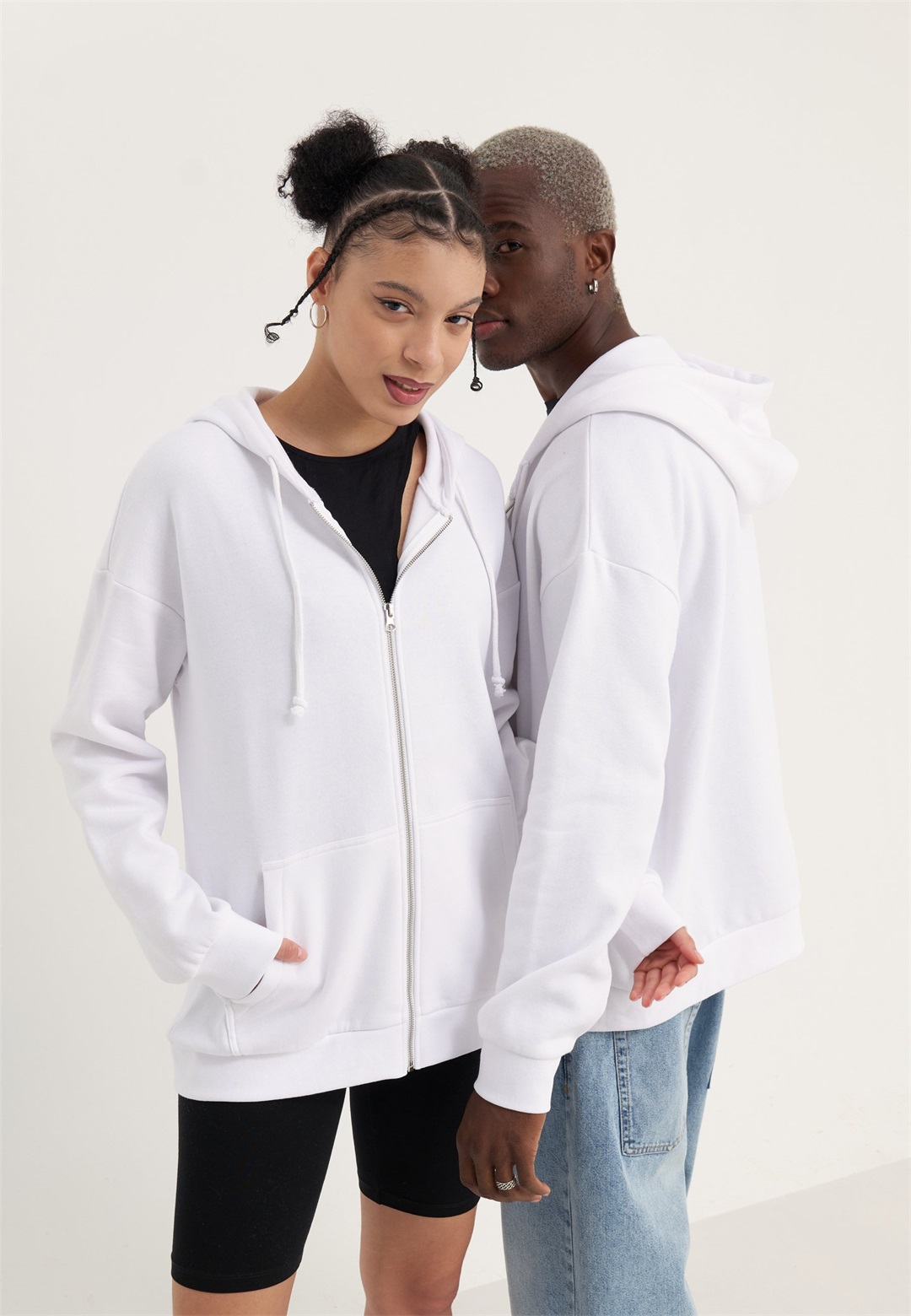 YOURTURN UNISEX - Sweatjacke - white/weiß