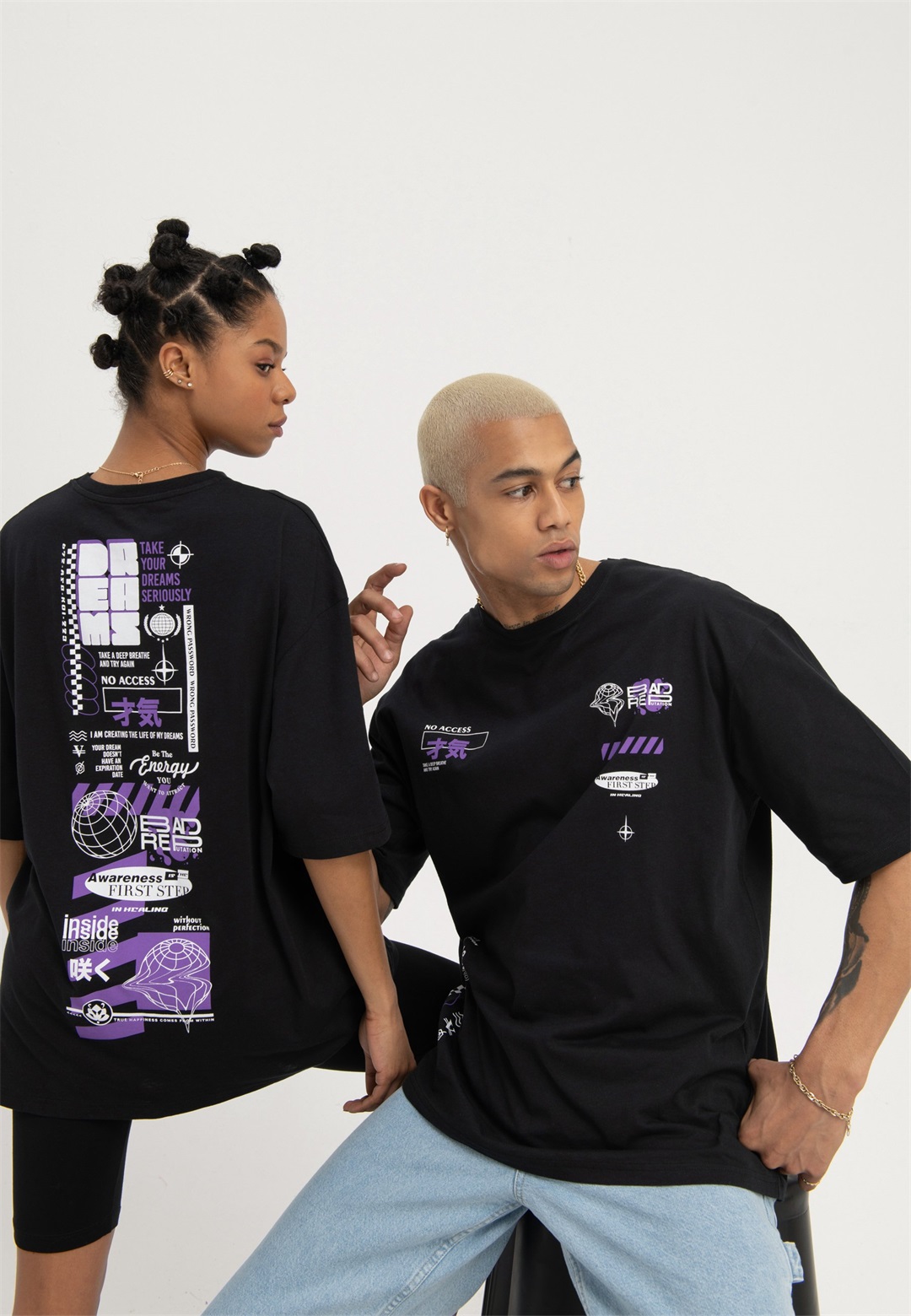 YOURTURN UNISEX - T-Shirt print - black/schwarz