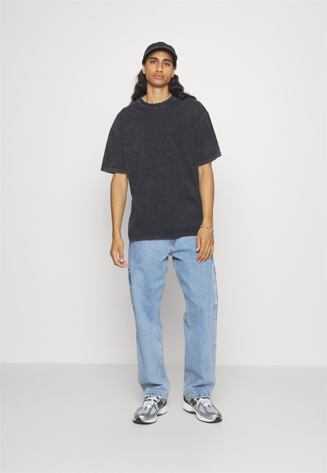 YOURTURN UNISEX BASIC OVERSIZED T-SHIRT - T-Shirt basic - mottled black/schwarz meliert