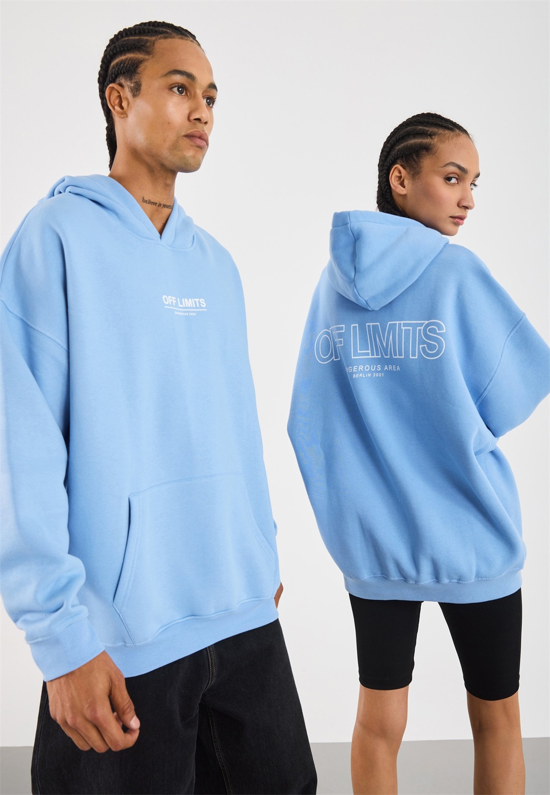 YOURTURN UNISEX - Kapuzenpullover - light blue/hellblau