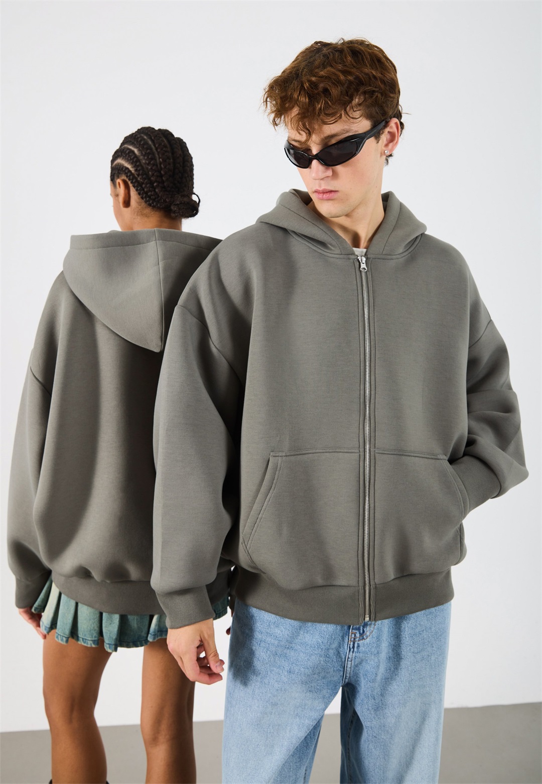 YOURTURN SCUBA ZIP UNISEX - Sweatjacke - castor gray/dunkelgrau