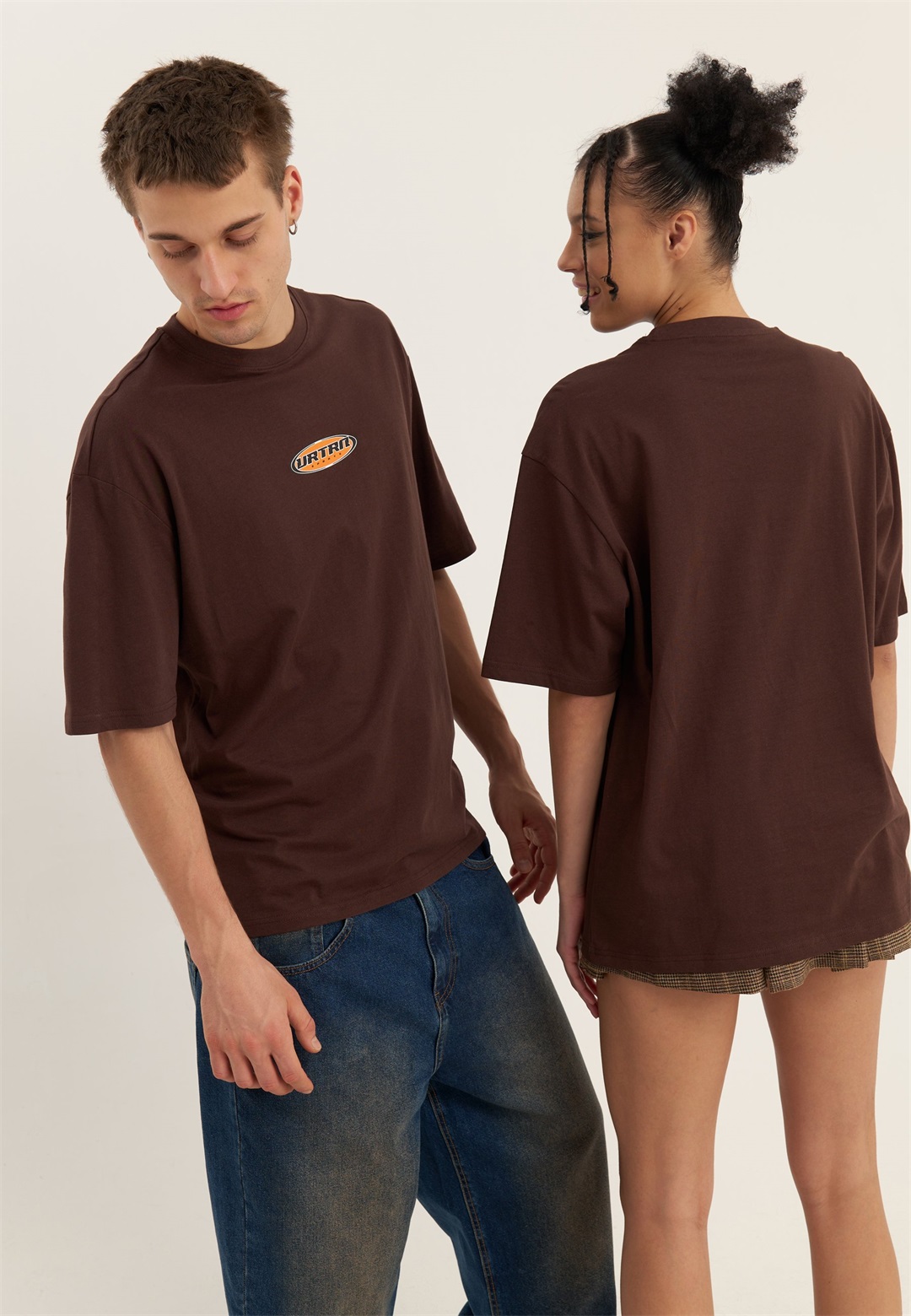 YOURTURN UNISEX - T-Shirt print - brown/braun