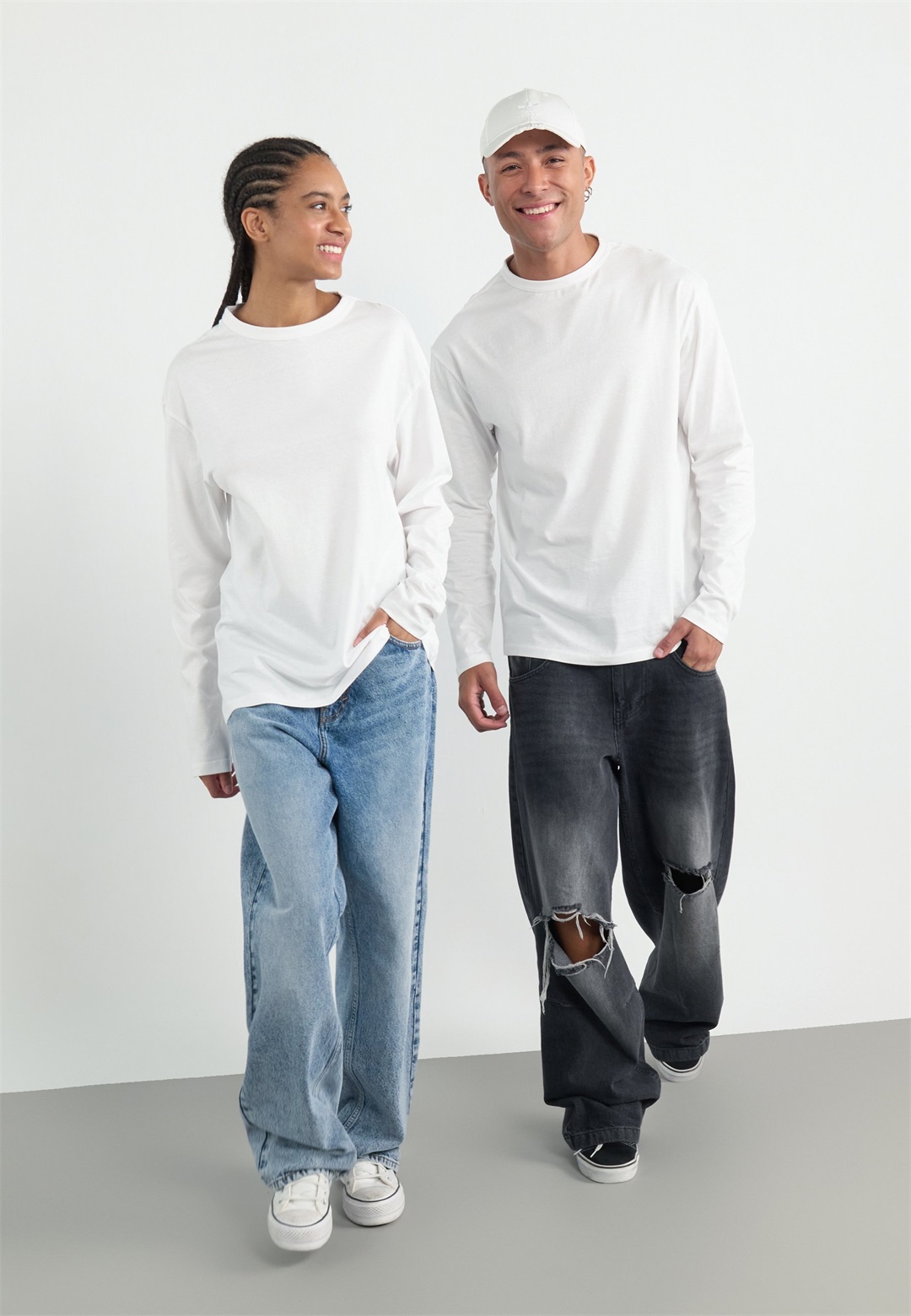 YOURTURN UNISEX 3 PACK - Langarmshirt - white/weiß