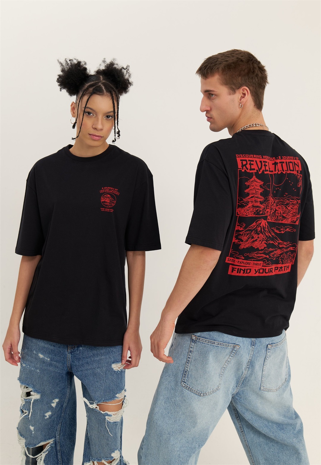 YOURTURN UNISEX - T-Shirt print - black/schwarz