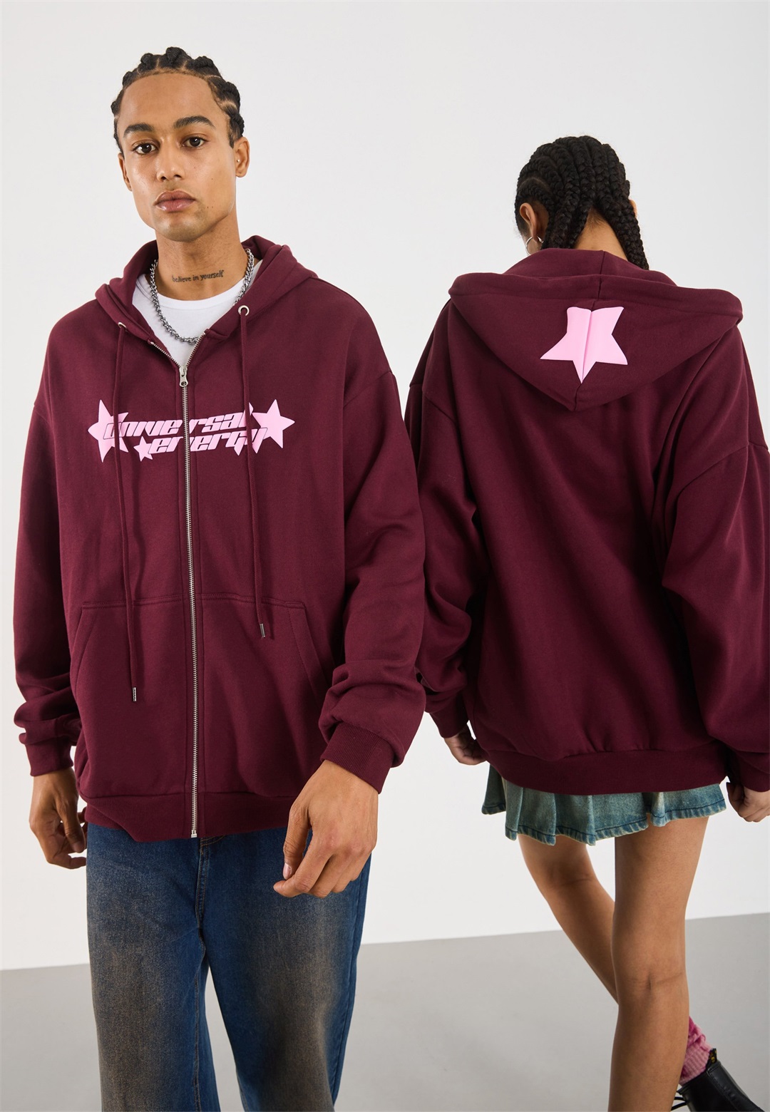 YOURTURN UNISEX - Sweatjacke - port royalex/bordeaux