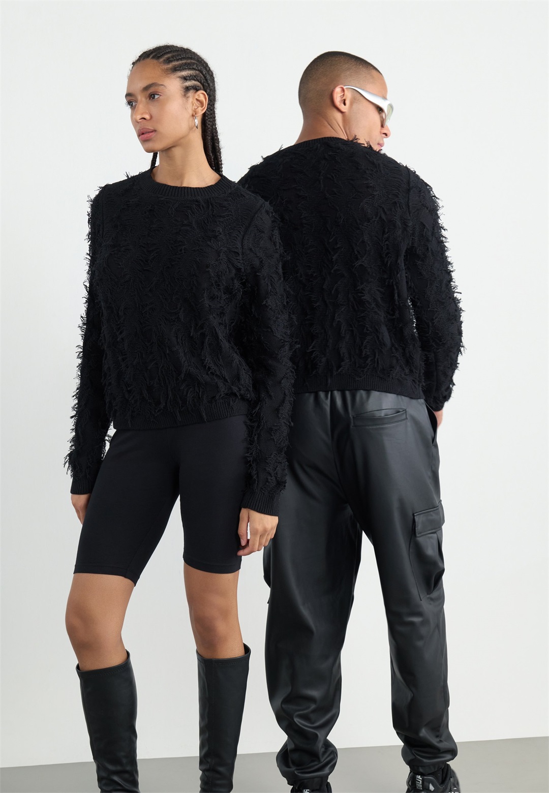 YOURTURN UNISEX - Strickpullover - black/schwarz