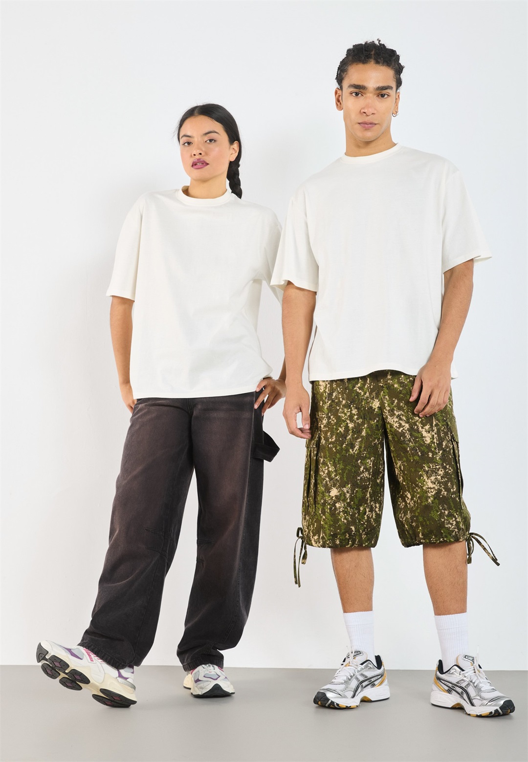 YOURTURN UNISEX 2 PACK BASIC BOXY T SHIRT - T-Shirt basic - coffee bean/egret/dunkelbraun