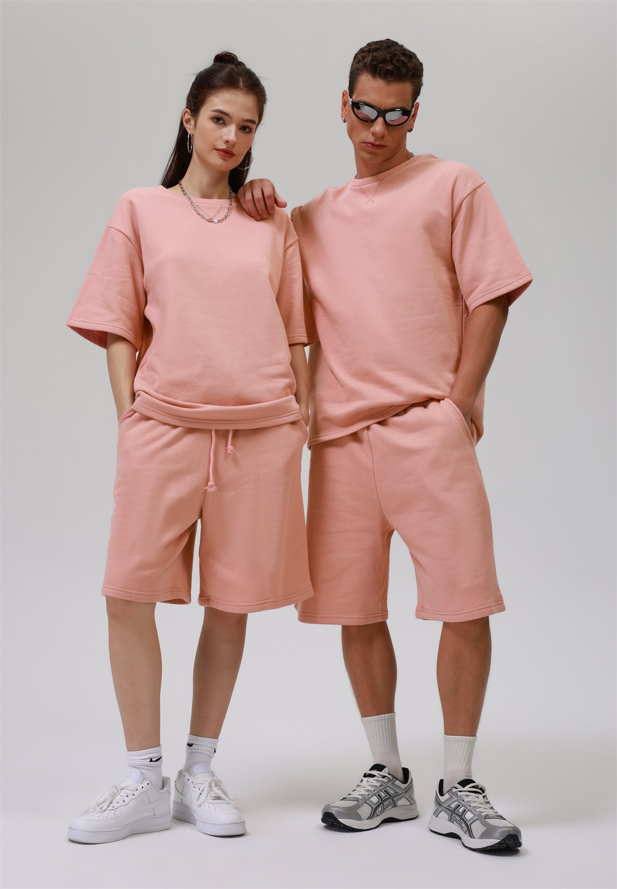 YOURTURN UNISEX SWEAT SET - T-Shirt basic - pink/beere