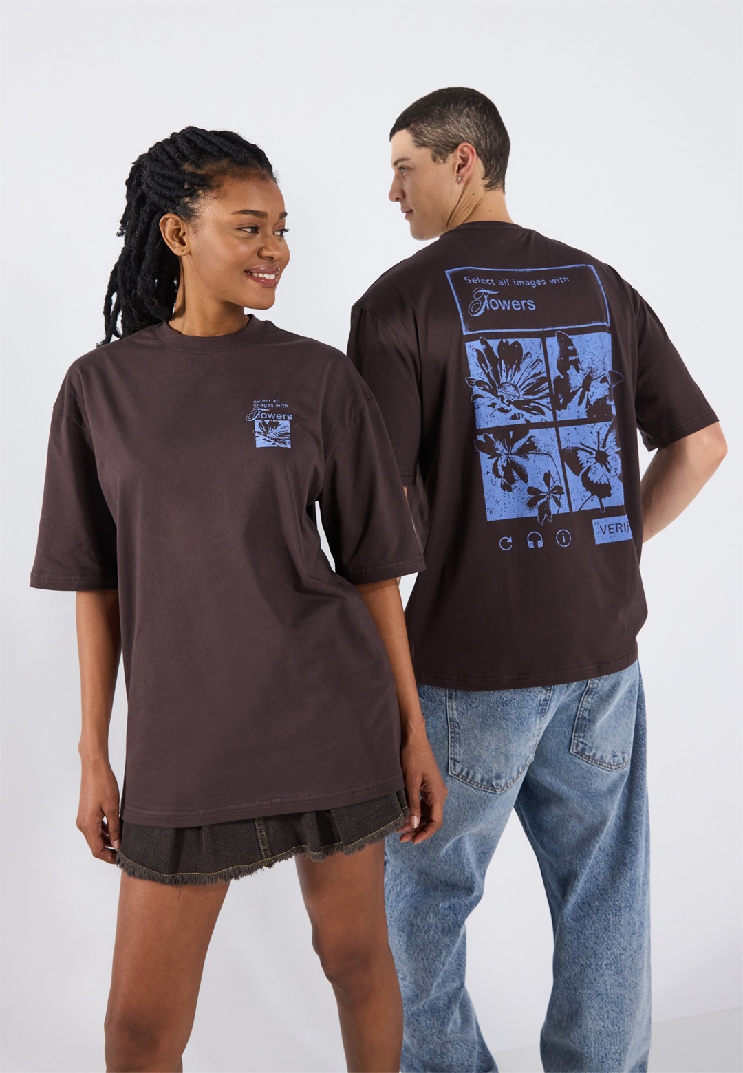 YOURTURN UNISEX - T-Shirt print - mole/dunkelbraun