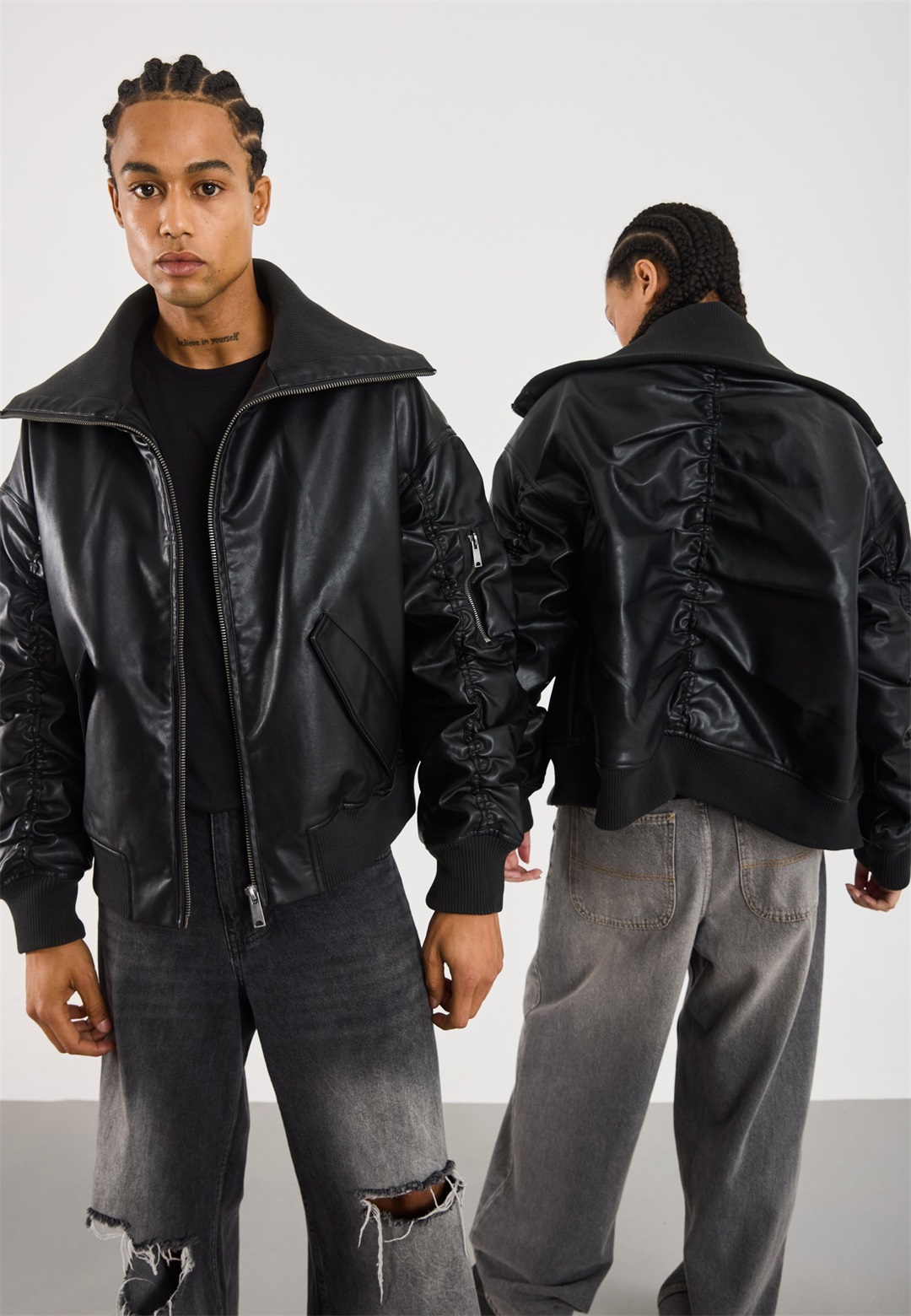 YOURTURN UNISEX - Kunstlederjacke - black/schwarz