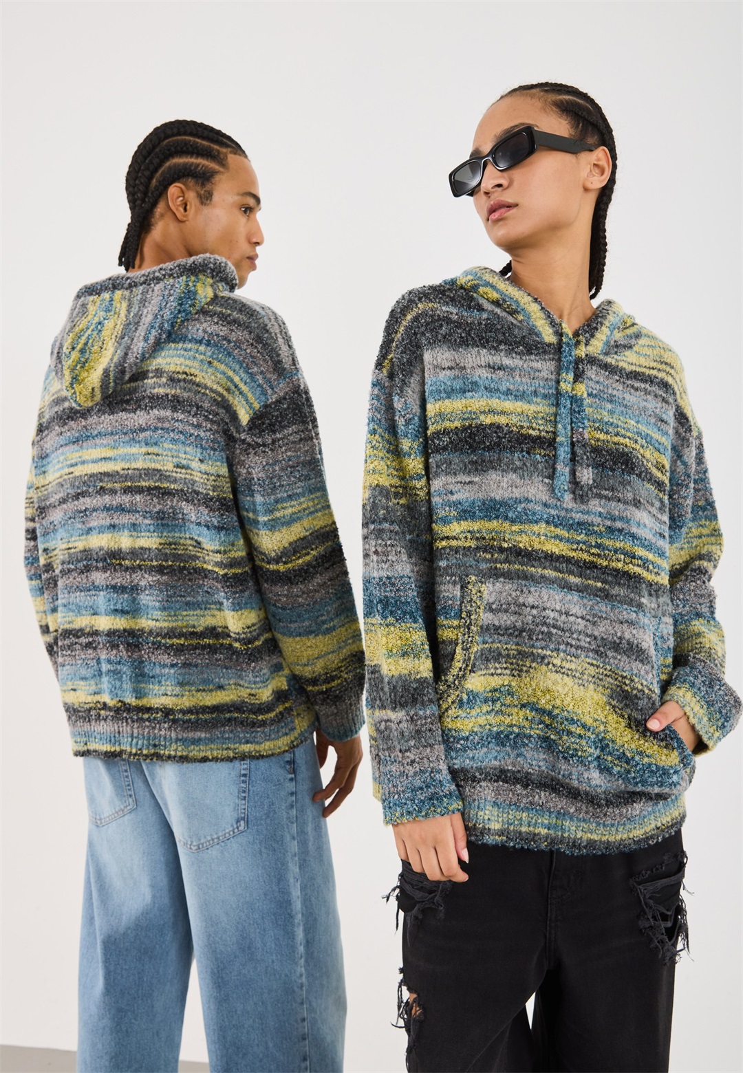 YOURTURN UNISEX - Strickpullover - Blue/Yellow/Black/mehrfarbig
