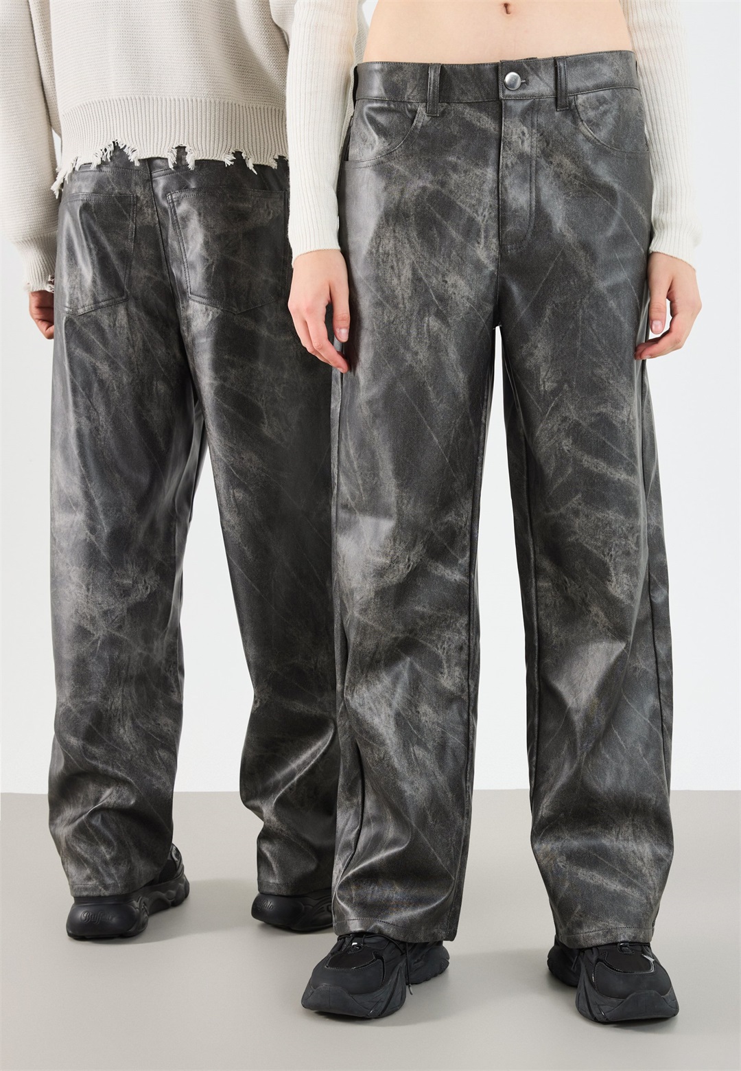 YOURTURN TIEDYE PANTS UNISEX - Baggy Jeans - grey/grau