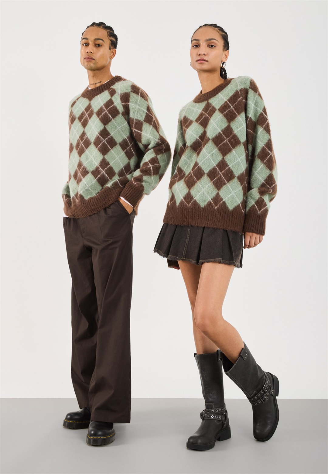 YOURTURN UNISEX - Strickpullover - Brown/Blue/mehrfarbig