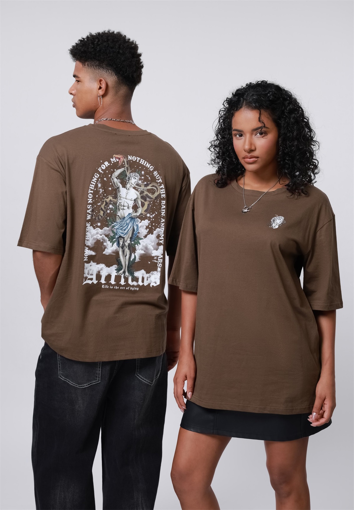 YOURTURN UNISEX - T-Shirt print - mid brown/braun