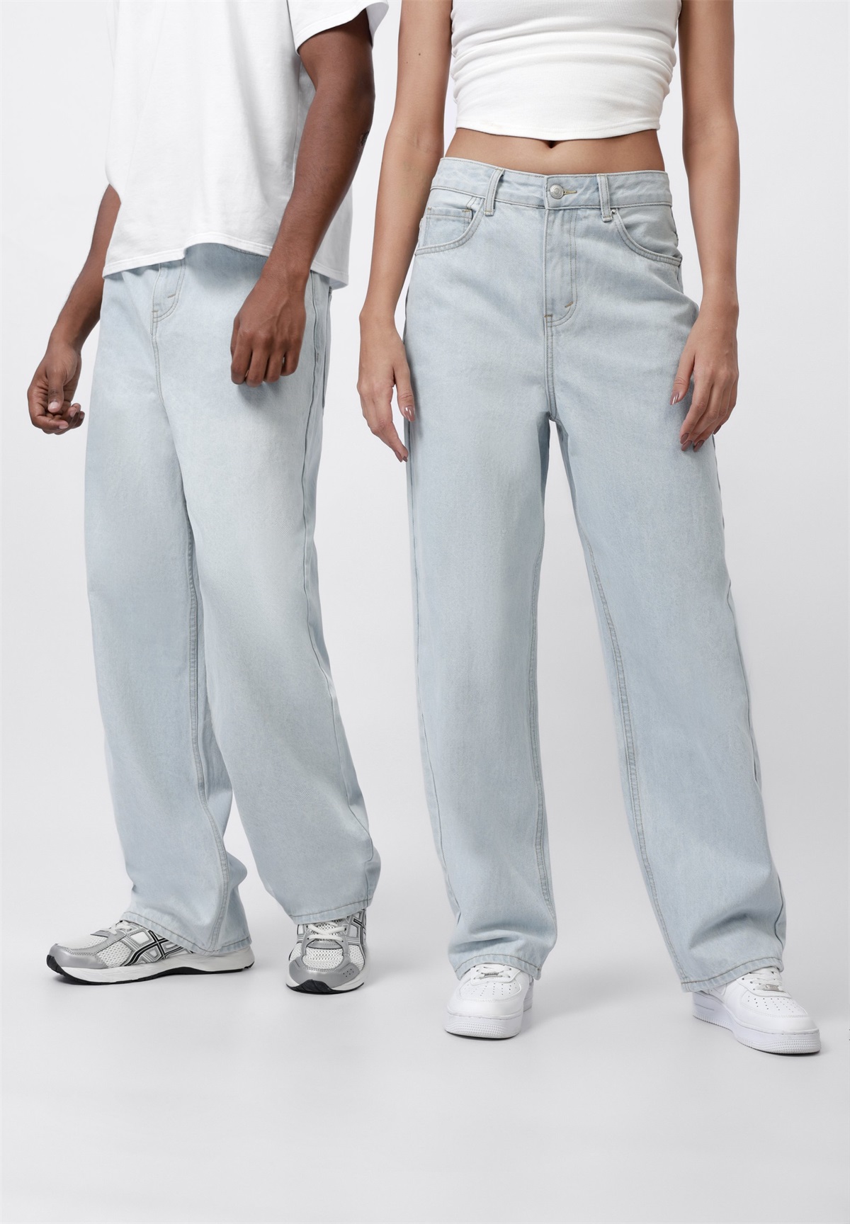 YOURTURN UNISEX - Jeans Straight Leg - light blue denim/light-blue denim