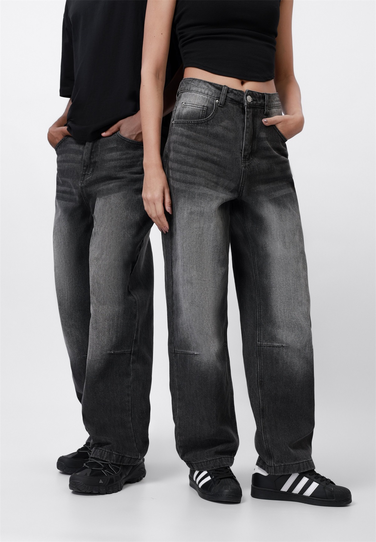 YOURTURN UNISEX - Baggy Jeans - 955 - black denim/black denim