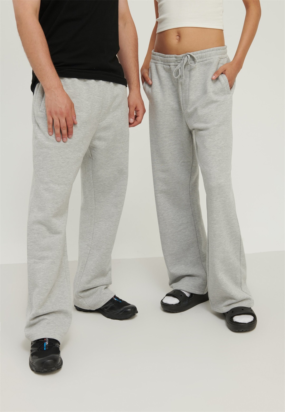 YOURTURN UNISEX - Jogginghose - mottled light grey/hellgrau-meliert