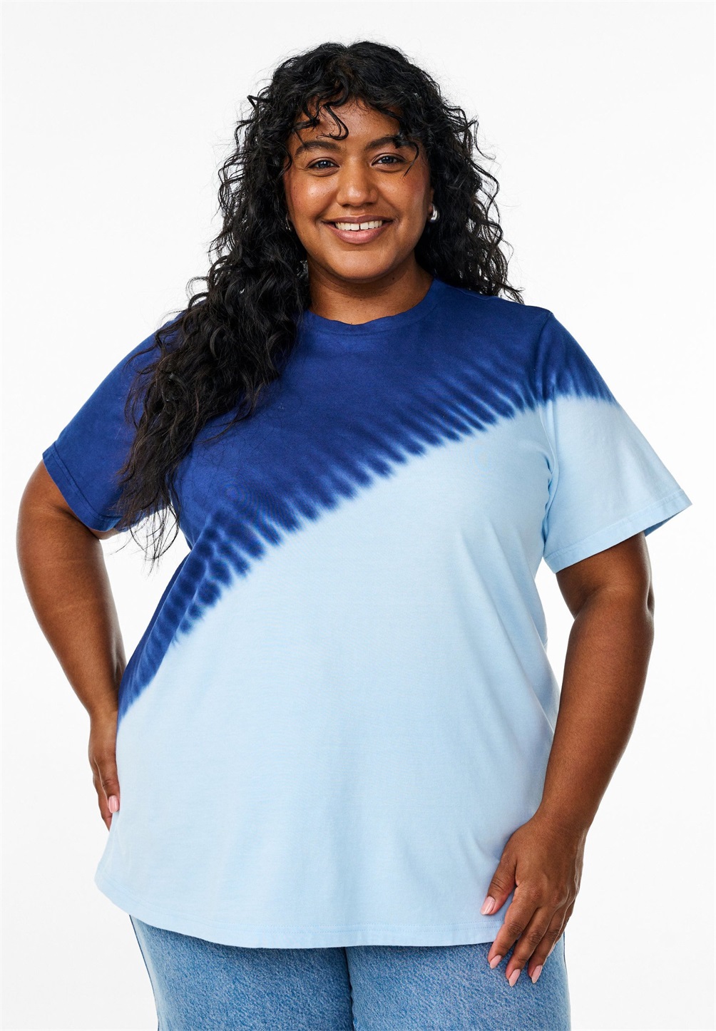 Zizzi DIP-DYE - T-Shirt print - m sail w clear sky/blau