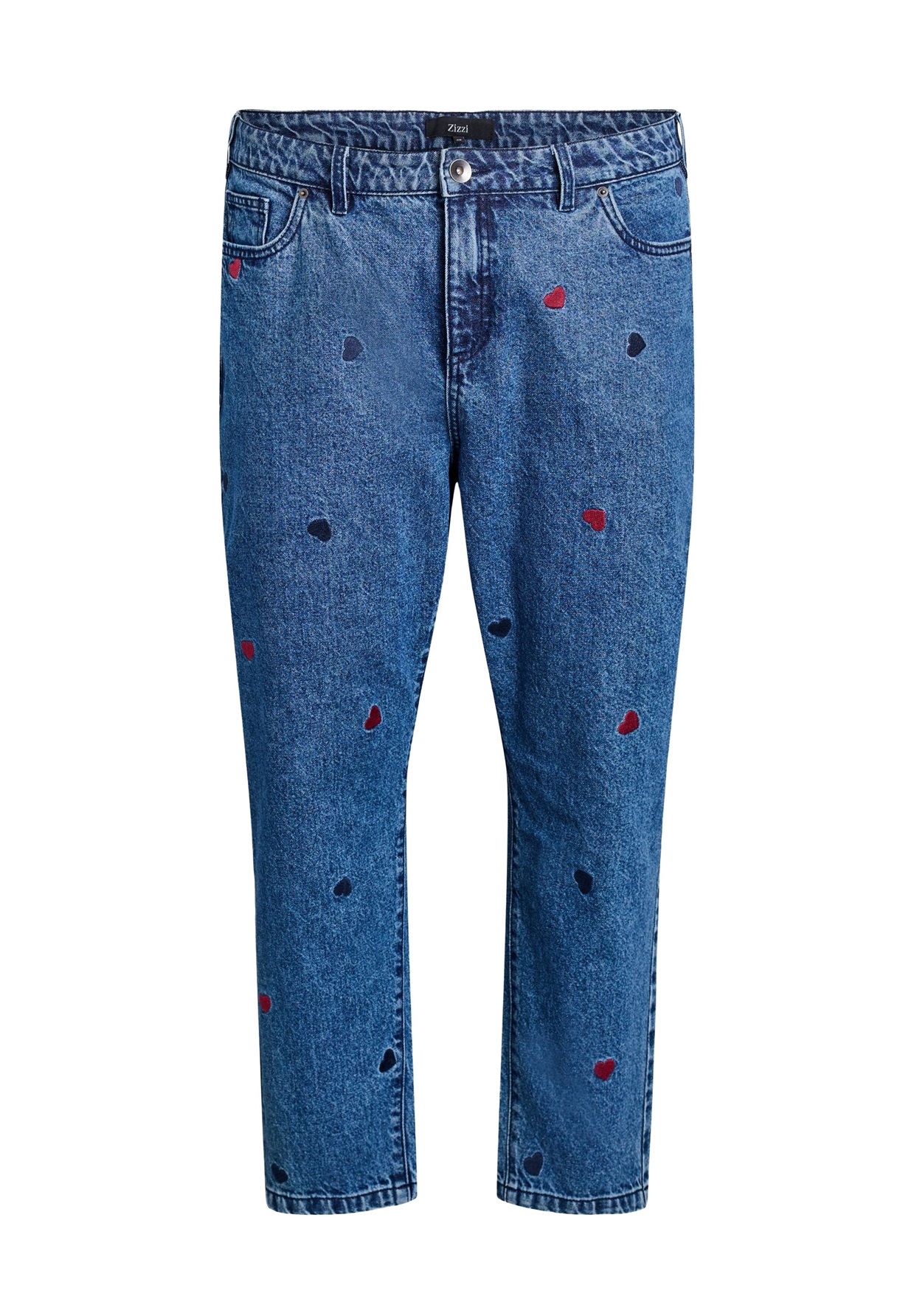 Zizzi Mom Jeans - dark blue hearts/dark-blue denim