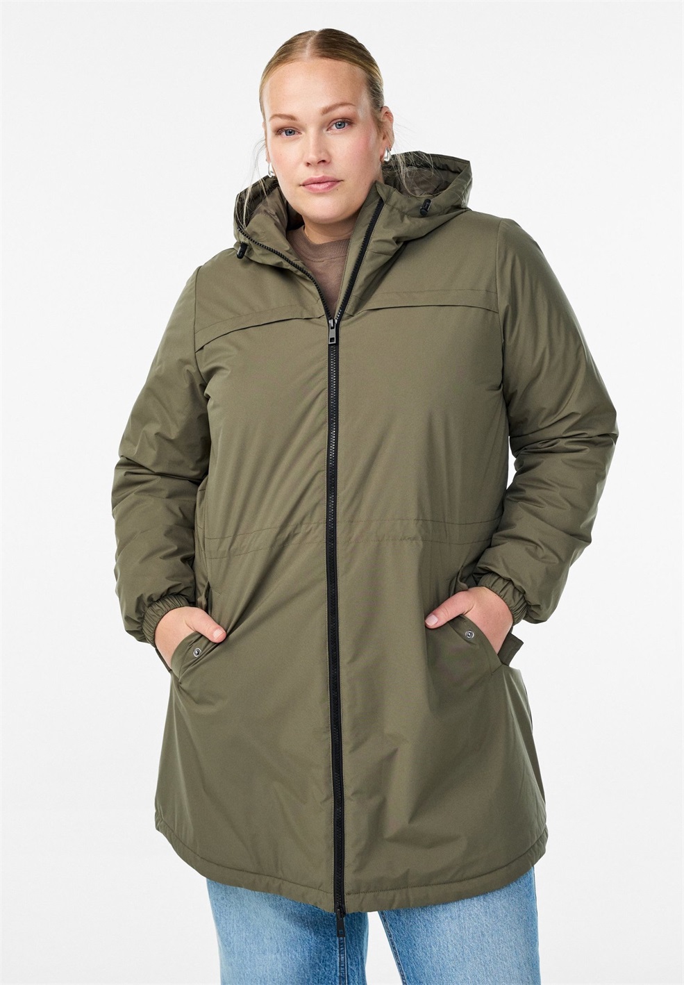 Zizzi LEICHTER GEPOLSTERTER MIT KAPUZE - Parka - grape leaf/grün