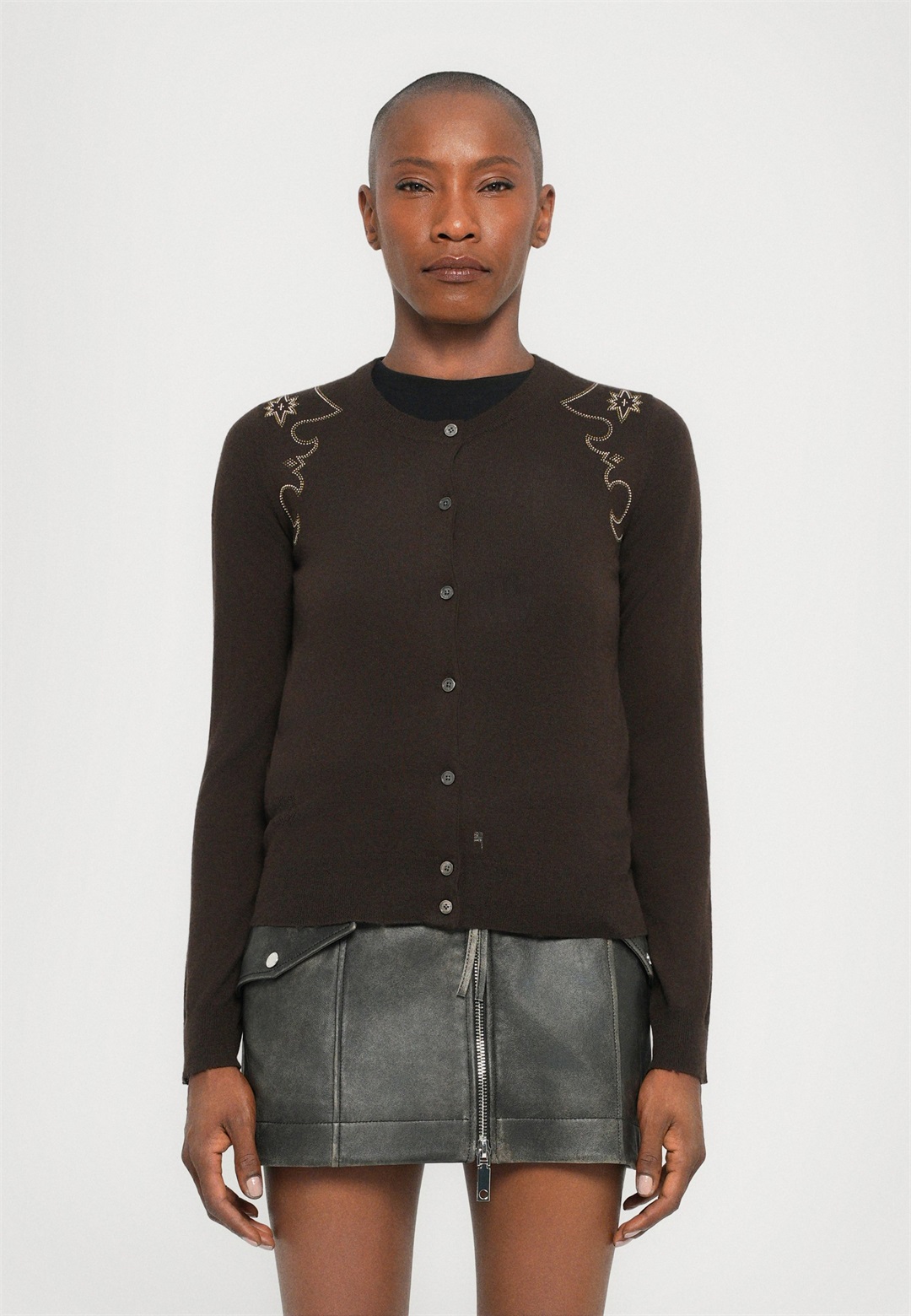 Zadig & Voltaire MISSYA - Strickjacke - dark chocolate/dunkelbraun