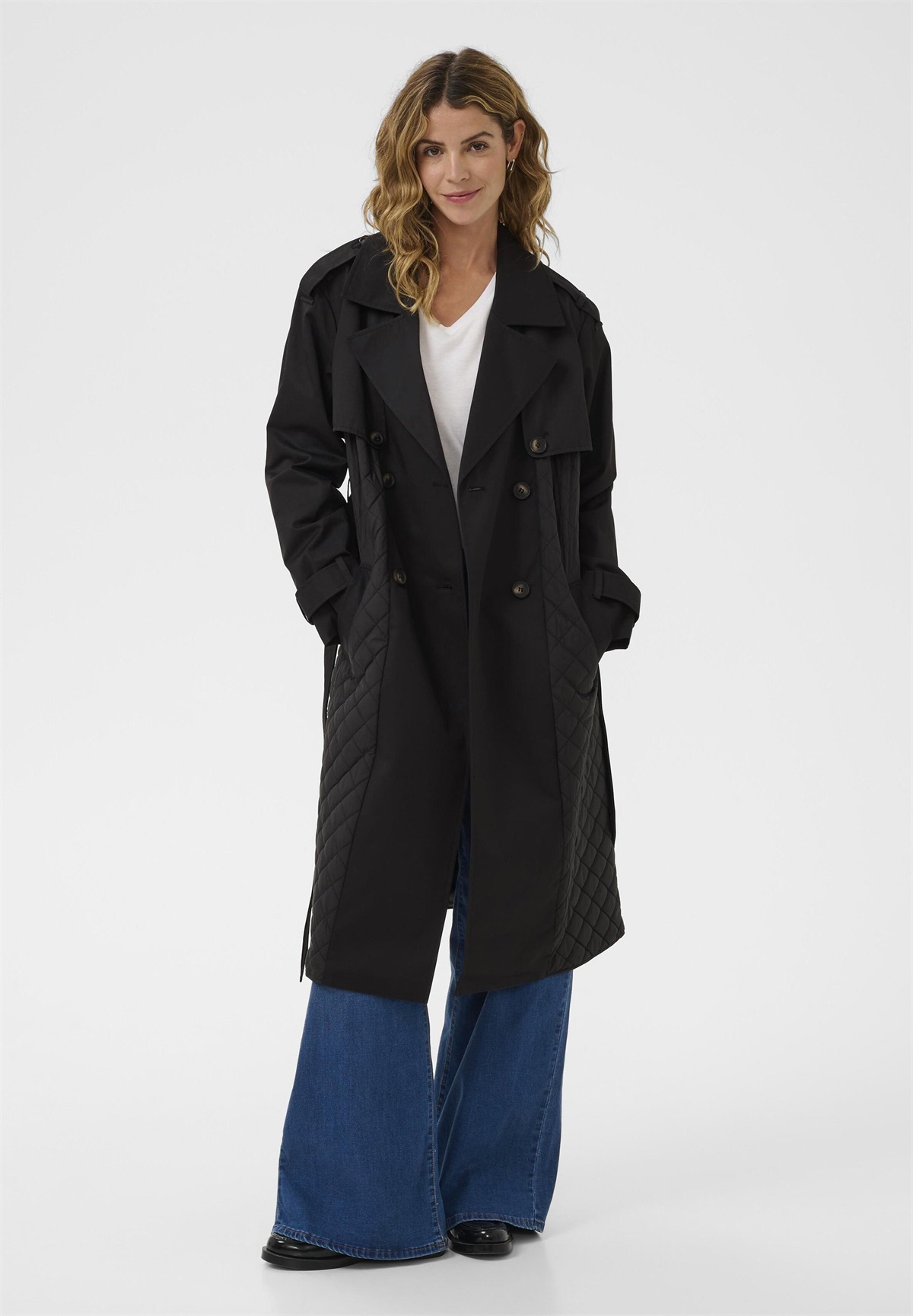 Cream TINNA - Trenchcoat - pitch black/schwarz